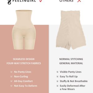 FeelinGirl Tummy Control Shapewear Shorts for Women High Waisted Shapewear Shorts Under Dress Shapewear Butt Lifting Panties