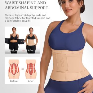 FeelinGirl Waist Trainer Belt for Women Waist Cincher Trimmer Corset Adjustable Hook Loop Faja Tummy Control Slimming