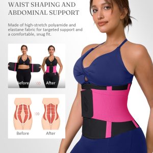 FeelinGirl Waist Trainer Belt for Women Waist Cincher Trimmer Corset Adjustable Hook Loop Faja Tummy Control Slimming