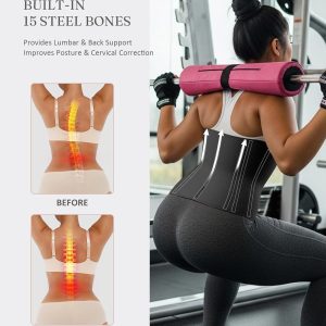 FeelinGirl Waist Trainer Corset Shapewear Tummy Control Body Shaper Waist Cincher for Women Sport Workout Girdle