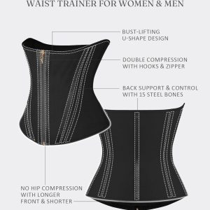 FeelinGirl Waist Trainer Corset Shapewear Tummy Control Body Shaper Waist Cincher for Women Sport Workout Girdle