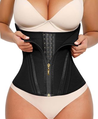 FeelinGirl Waist Trainer Corset Shapewear Tummy Control Body Shaper Waist Cincher for Women Sport Workout Girdle