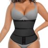 FeelinGirl Waist Trainer for Women Belly Fat Long Torso Sauna Workout 2 Belt With Zipper 7 Steel Bones Corset