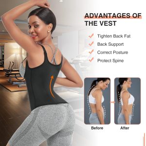 FeelinGirl Waist Trainer for Women Corset Vest Body Shaper Cincher Trimmer Tank Top Sport Girdle with Steel Bones