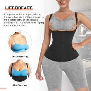 FeelinGirl Waist Trainer for Women Corset Vest Body Shaper Cincher Trimmer Tank Top Sport Girdle with Steel Bones