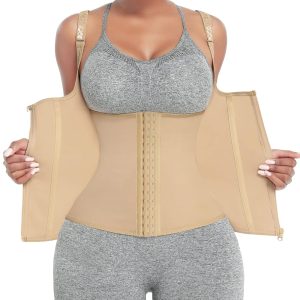 FeelinGirl Waist Trainer for Women Corset Vest Body Shaper Cincher Trimmer Tank Top Sport Girdle with Steel Bones