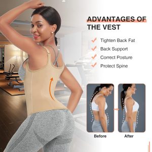 FeelinGirl Waist Trainer for Women Corset Vest Body Shaper Cincher Trimmer Tank Top Sport Girdle with Steel Bones