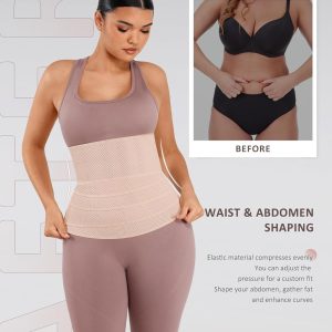 FeelinGirl Waist Trainer for Women & Men Breathable Tummy Control Waist Wrap Belt Elastic Bandage Belly Band