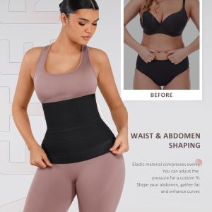 FeelinGirl Waist Trainer for Women & Men Breathable Tummy Control Waist Wrap Belt Elastic Bandage Belly Band