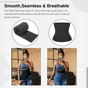 FeelinGirl Waist Trainer for Women Men - Wrap Belt for Stomach Plus Size Tummy