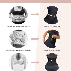 FeelinGirl Waist Trainer for Women Snatch Bandage Tummy Wrap Plus Size Workout Waist Trimmer for Gym Sport