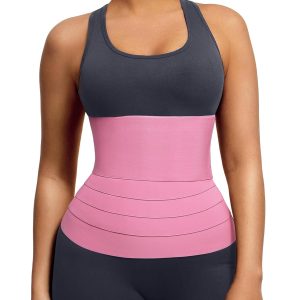 FeelinGirl Waist Trainer for Women Snatch Bandage Tummy Wrap Plus Size Workout Waist Trimmer for Gym Sport