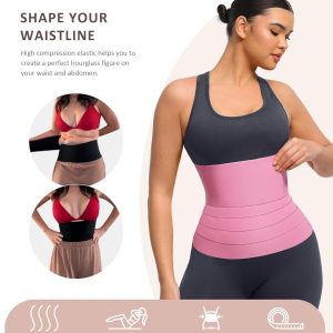 FeelinGirl Waist Trainer for Women Snatch Bandage Tummy Wrap Plus Size Workout Waist Trimmer for Gym Sport