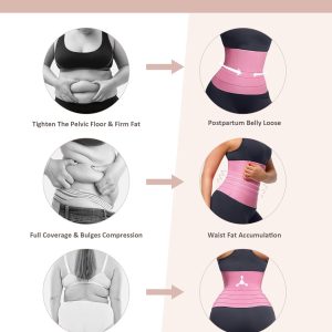 FeelinGirl Waist Trainer for Women Snatch Bandage Tummy Wrap Plus Size Workout Waist Trimmer for Gym Sport