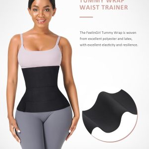 FeelinGirl Waist Trainer for Women Trimmer Belt Waist Cincher Tummy Wrap Plus Size Snatch Me Up Bandage Body Shaper