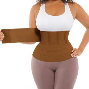 FeelinGirl Waist Trainer for Women Trimmer Belt Waist Cincher Tummy Wrap Plus Size Snatch Me Up Bandage Body Shaper