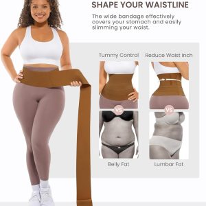 FeelinGirl Waist Trainer for Women Trimmer Belt Waist Cincher Tummy Wrap Plus Size Snatch Me Up Bandage Body Shaper