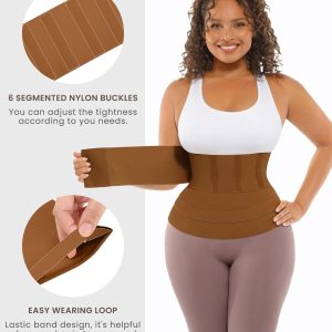 FeelinGirl Waist Trainer for Women Trimmer Belt Waist Cincher Tummy Wrap Plus Size Snatch Me Up Bandage Body Shaper