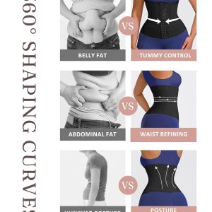 FeelinGirl Waist Trainer for Women Waist Trimmer Ab Belt Tummy Control with Triple Segmented Belt Hourglass Body Shaper