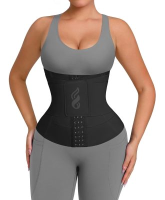 FeelinGirl Waist Trainer for Women Waist Trimmer Ab Belt Tummy Control with Triple Segmented Belt Hourglass Body Shaper