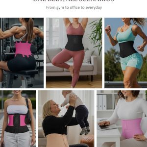FeelinGirl Waist Trainer for Women Waist Trimmer Ab Belt Tummy Control with Triple Segmented Belt Hourglass Body Shaper