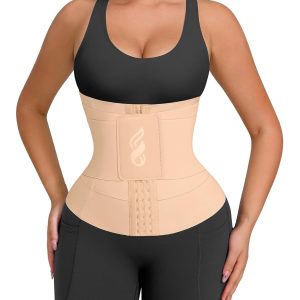 FeelinGirl Waist Trainer for Women Waist Trimmer Ab Belt Tummy Control with Triple Segmented Belt Hourglass Body Shaper