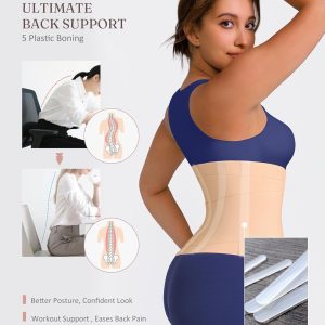 FeelinGirl Waist Trainer for Women Waist Trimmer Ab Belt Tummy Control with Triple Segmented Belt Hourglass Body Shaper