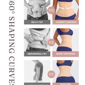 FeelinGirl Waist Trainer for Women Waist Trimmer Ab Belt Tummy Control with Triple Segmented Belt Hourglass Body Shaper