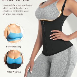 FeelinGirl Waist Trainer Vest for Women Tummy Control Corset Shapewear with Steel Bones Cincher Tank Top Girdle