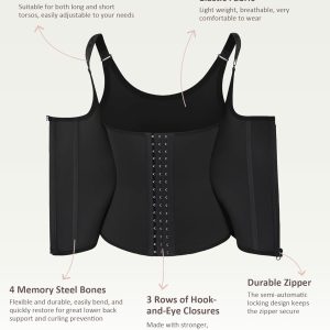 FeelinGirl Waist Trainer Vest for Women Tummy Control Corset Shapewear with Steel Bones Cincher Tank Top Girdle
