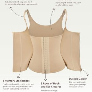 FeelinGirl Waist Trainer Vest for Women Tummy Control Corset Shapewear with Steel Bones Cincher Tank Top Girdle