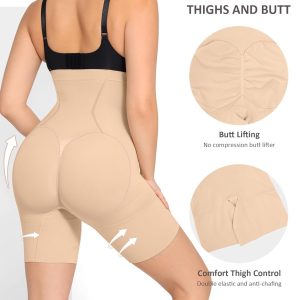 FeelinGirl Womens Shapewear Tummy Control High Waisted Seamless Body Shaper Shorts Girdle Butt Lifting Panties Thigh Slimmer