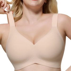 HORISUN Bras for Women No Underwire Wireless Seamless Wirefree Support Lift Full Coverage Push Up T Shirt Bra