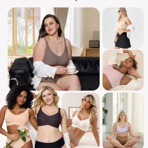 HORISUN Bras for Women No Underwire Wireless Seamless Wirefree Support Lift Full Coverage Push Up T Shirt Bra