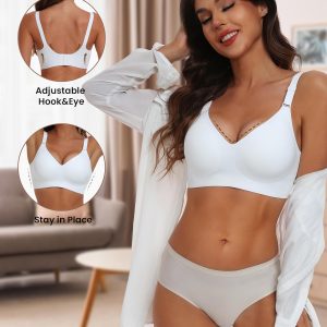 HORISUN Comfortable Seamless Full Coverage Bra for Women Wireless Bras with Soft Support Regular and Plus Size