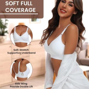 HORISUN Comfortable Seamless Full Coverage Bra for Women Wireless Bras with Soft Support Regular and Plus Size