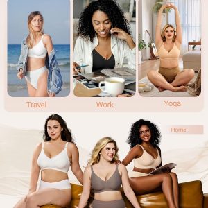 HORISUN Comfortable Seamless Full Coverage Bra for Women Wireless Bras with Soft Support Regular and Plus Size