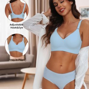 HORISUN Comfortable Seamless Full Coverage Bra for Women Wireless Bras with Soft Support Regular and Plus Size