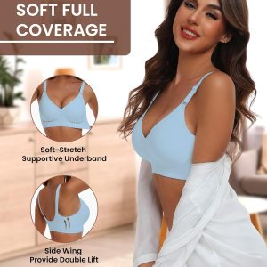 HORISUN Comfortable Seamless Full Coverage Bra for Women Wireless Bras with Soft Support Regular and Plus Size