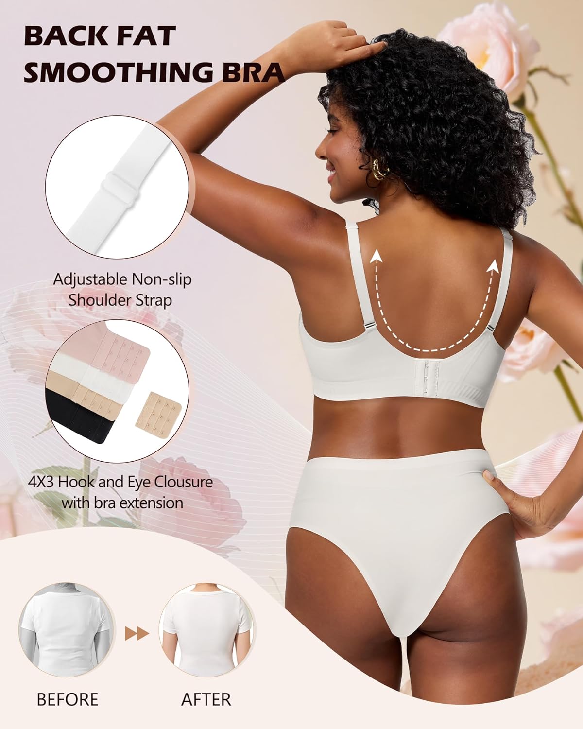 HORISUN Lace Jelly Bras for Women No Underwire Seamless Wireless V Neck Push Up No Wire Full Coverage Bralettes