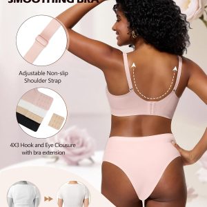 HORISUN Lace Jelly Bras for Women No Underwire Seamless Wireless V Neck Push Up No Wire Full Coverage Bralettes