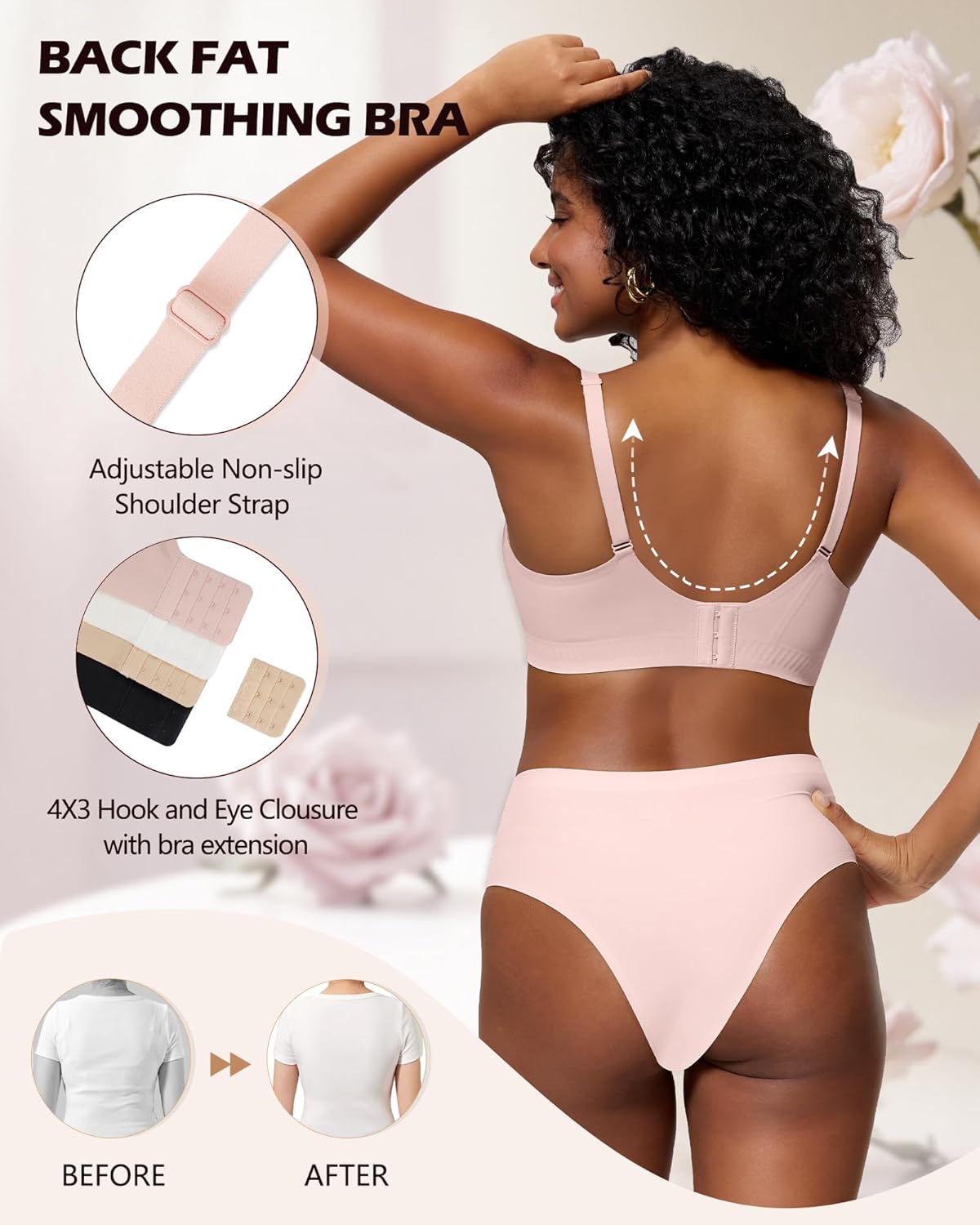 HORISUN Lace Jelly Bras for Women No Underwire Seamless Wireless V Neck Push Up No Wire Full Coverage Bralettes