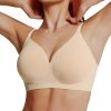 HORISUN Seamless Bras Full Coverage V Neck Push Up Wireless Bras for Women
