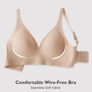 HORISUN Seamless Bras Full Coverage V Neck Push Up Wireless Bras for Women