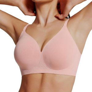 HORISUN Seamless Bras Full Coverage V Neck Push Up Wireless Bras for Women
