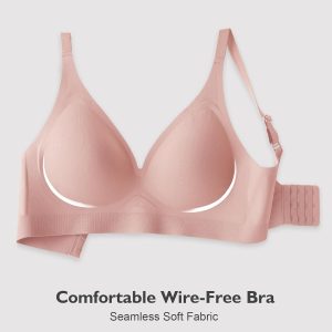 HORISUN Seamless Bras Full Coverage V Neck Push Up Wireless Bras for Women