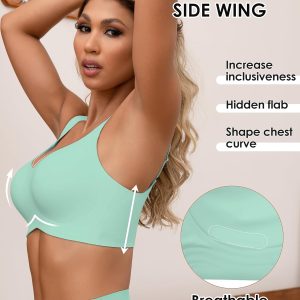 HORISUN Seamless Bras Full Coverage Wireless Push Up Bra for Women No Underwire Comfort V Neck Bralettes with Support