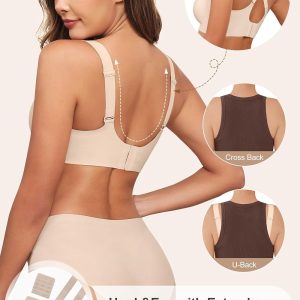 HORISUN Wireless Bras for Women Soft Comfortable No Underwire T Shirt Bra Seamless Full Coverage Bras with Support