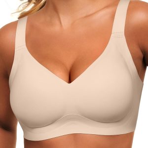HORISUN Wireless Bras for Women Soft Comfortable No Underwire T Shirt Bra Seamless Full Coverage Bras with Support