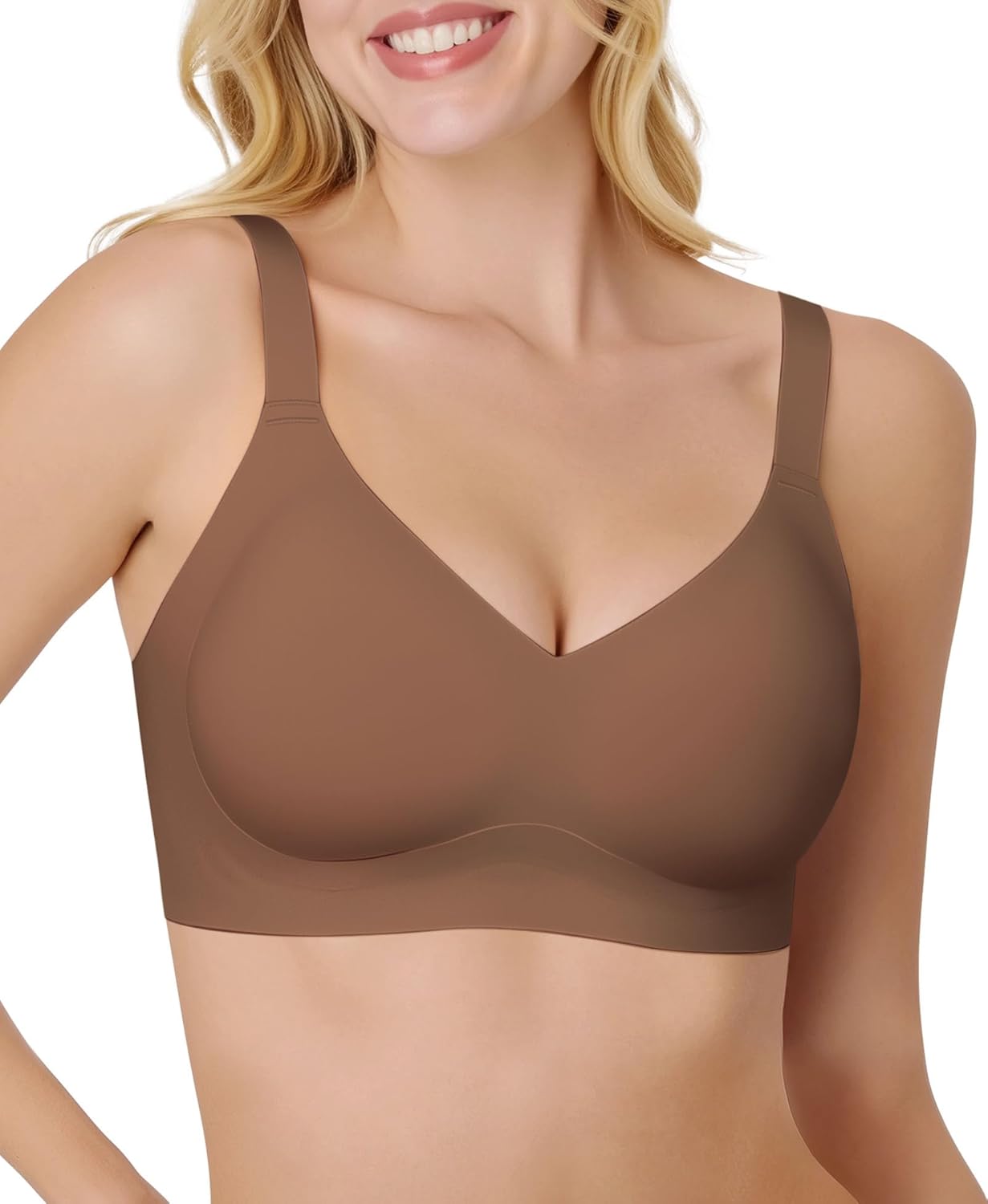 HORISUN Wireless Bras for Women Soft Comfortable No Underwire T Shirt Bra Seamless Full Coverage Bras with Support